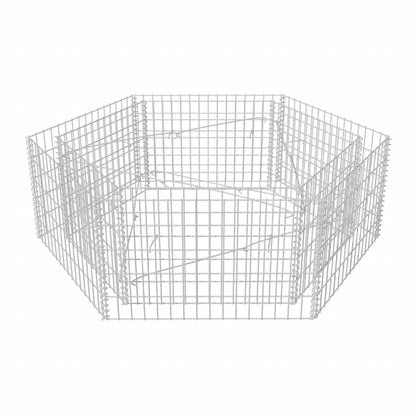Sechseckiges Gabionen-Hochbeet 160×140×50 cm
