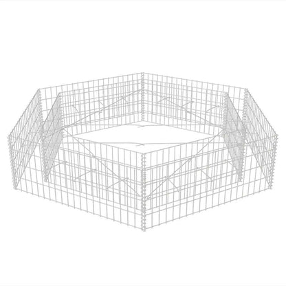 Sechseckiges Gabionen-Hochbeet 200x173x40 cm