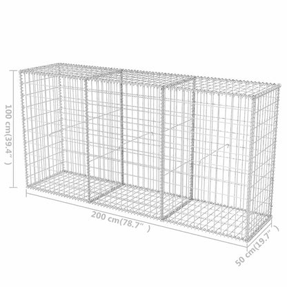 Gabionenkorb Stahl 200×50×100 cm