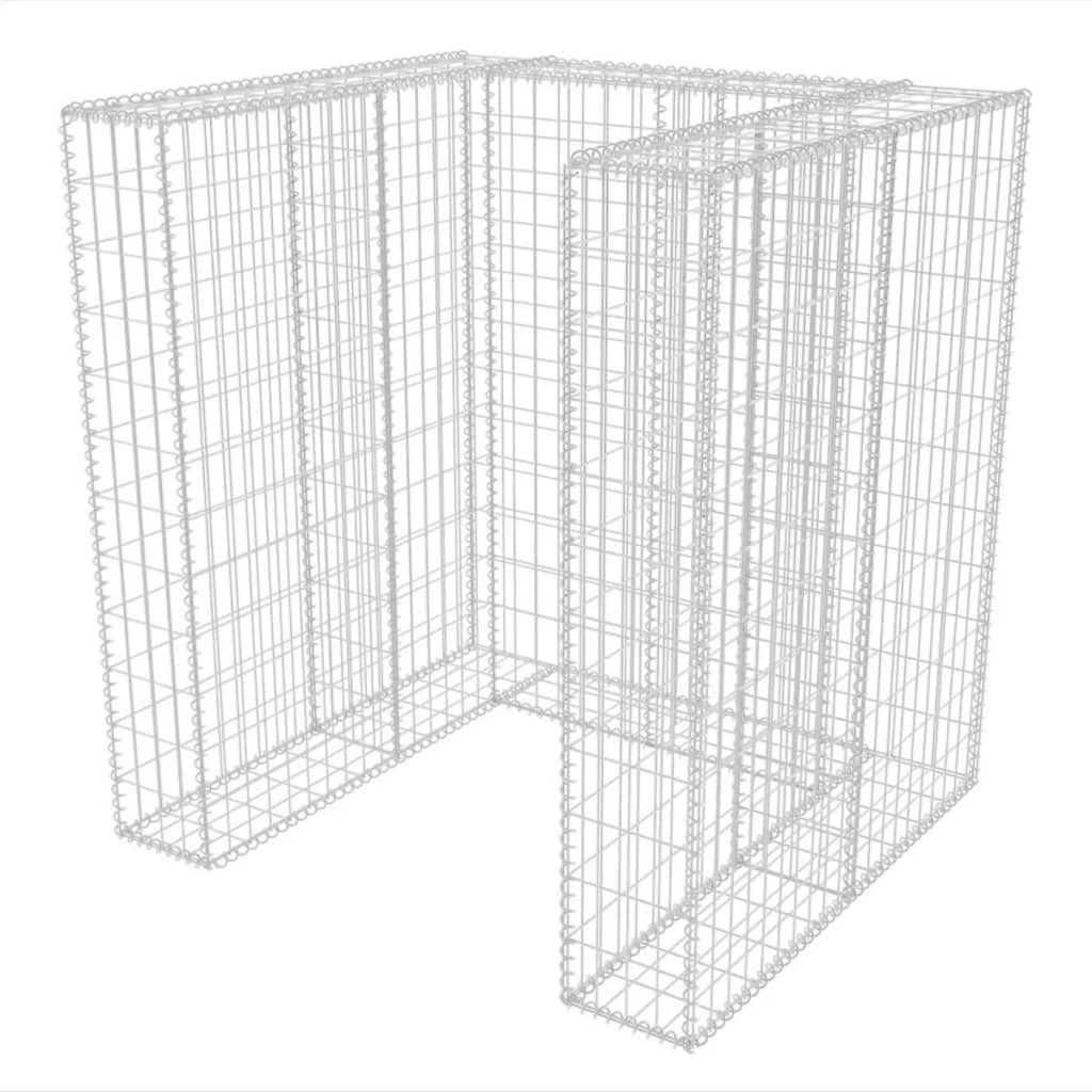 Gabionen-Mülltonnenverkleidung für 1 Tonne Stahl 110x100x120cm