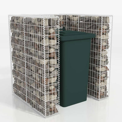 Gabionen-Mülltonnenverkleidung für 1 Tonne Stahl 110x100x120cm