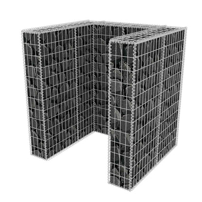 Gabionen-Mülltonnenverkleidung für 1 Tonne Stahl 110x100x120cm