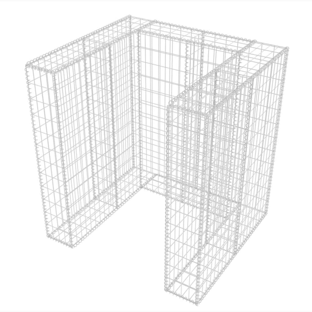 Gabionen-Mülltonnenverkleidung für 1 Tonne Stahl 110x100x120cm