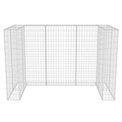 Gabionen-Mülltonnenverkleidung für 2 Tonnen Stahl 180x100x120cm