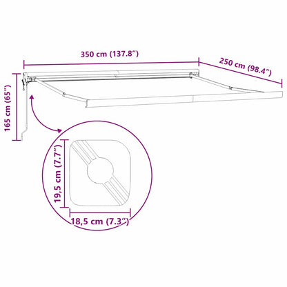 Markise Weiß 3,5 x 2,5 m Metall