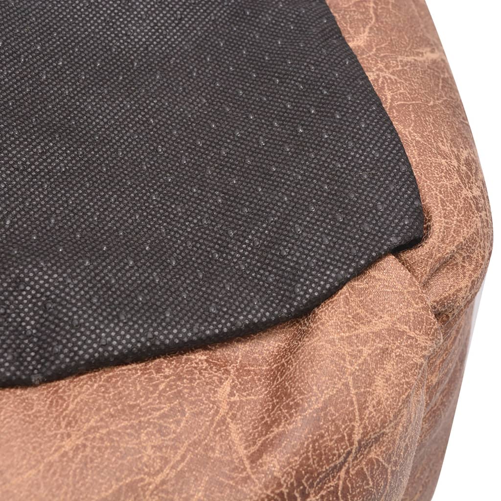 Hundebett mit Kissen PU Kunstleder Größe L Beige