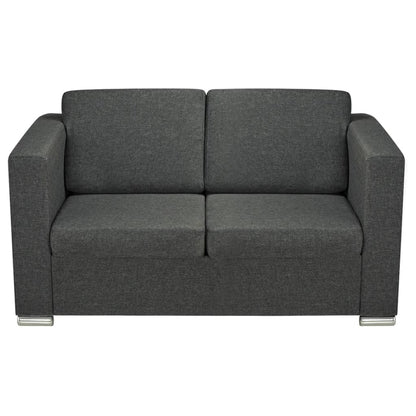 Sofa 2-Sitzer Stoff Dunkelgrau