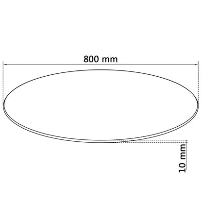 Tischplatte aus gehärtetem Glas rund 800 mm