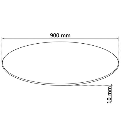 Tischplatte aus gehärtetem Glas rund 900 mm