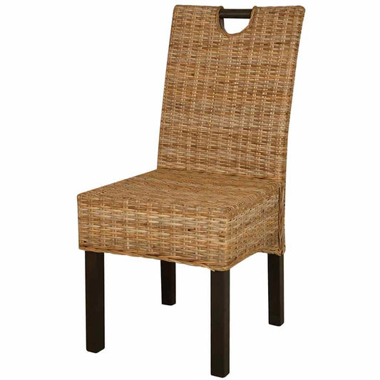 Esszimmerstuhl 2 Stk. Kubu-Rattan Mangoholz