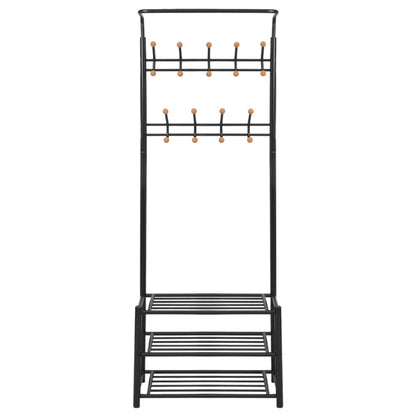 Garderobe mit Schuhablage 68×32×182,5 cm Schwarz