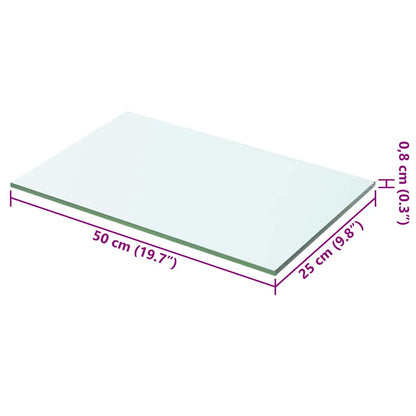 Hylde Glas Transparent 50x25 cm