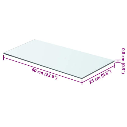 Hylde Glas Transparent 60x25 cm
