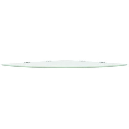 Hjørnehylde med forkromede beslag glas hvid 45 x 45 cm