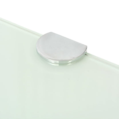 Hjørnehylde med forkromede beslag glas hvid 45 x 45 cm