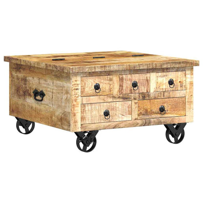Couchtisch Raues Mangoholz 70x70x40 cm