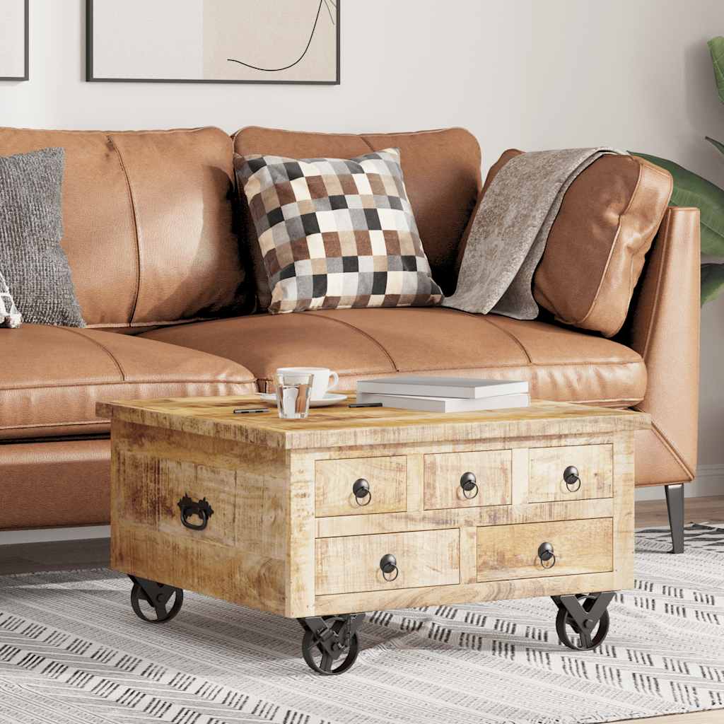 Couchtisch Raues Mangoholz 70x70x40 cm