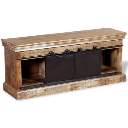 Tv-møbel med 2 skydelåger massivt mangotræ 110x30x45 cm