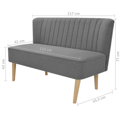 Sofa Stoff 117x55,5x77 cm Hellgrau