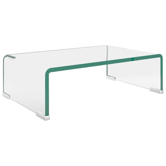 TV-Tisch/Bildschirmerhöhung Glas Transparent 40x25x11 cm
