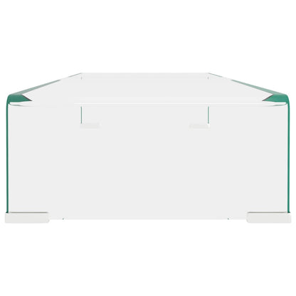 TV-Tisch/Bildschirmerhöhung Glas Transparent 80x30x13 cm
