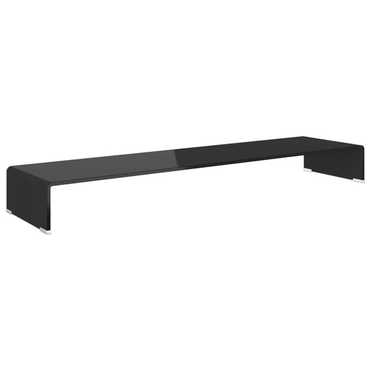 TV-Tisch/Bildschirmerhöhung Glas Schwarz 120x30x13 cm