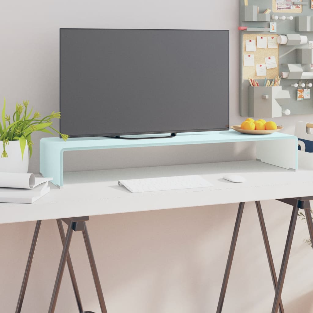 TV fastgørelse/monitor stiger glas grøn 90x30x13 cm