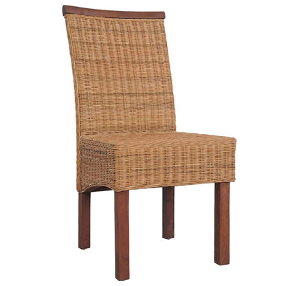 Esszimmerstühle 6 Stk. Natur Rattan Braun