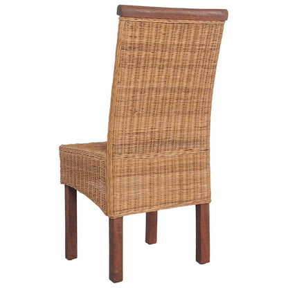 Esszimmerstühle 6 Stk. Natur Rattan Braun