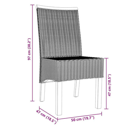 Esszimmerstühle 6 Stk. Natur Rattan Braun