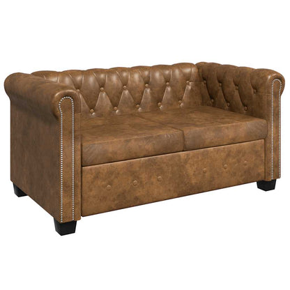 Chesterfield-Sofas 2-Sitzer und 3-Sitzer Braun