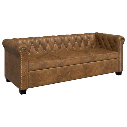 Chesterfield-Sofas 2-Sitzer und 3-Sitzer Braun
