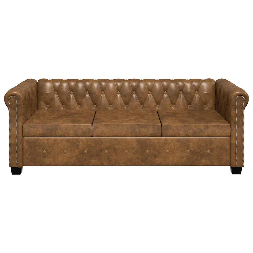 Chesterfield-Sofas 2-Sitzer und 3-Sitzer Braun