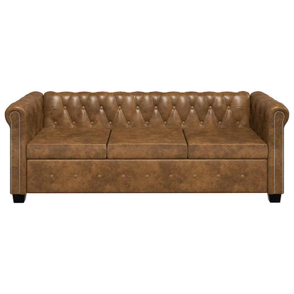 Chesterfield-Sofas 2-Sitzer und 3-Sitzer Braun