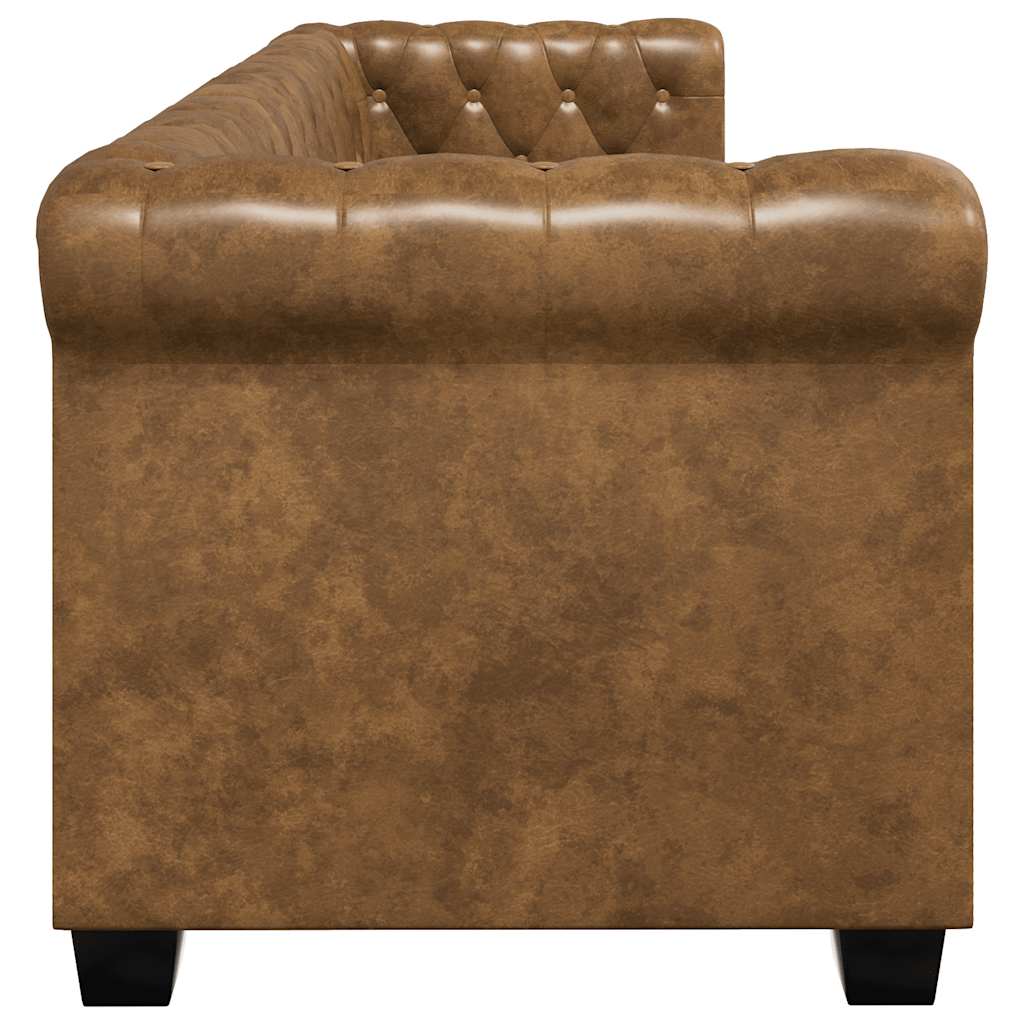 Chesterfield-Sofas 2-Sitzer und 3-Sitzer Braun