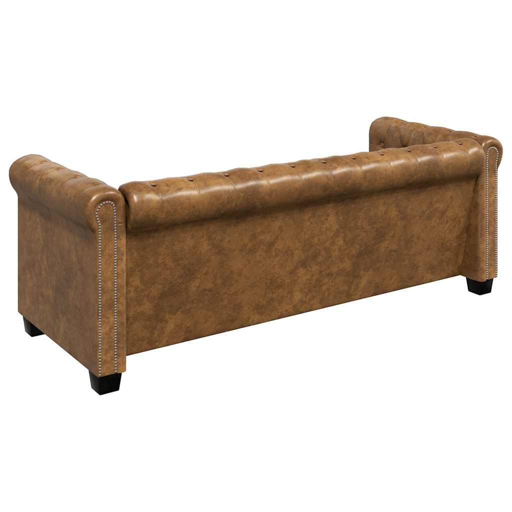 Chesterfield-Sofas 2-Sitzer und 3-Sitzer Braun