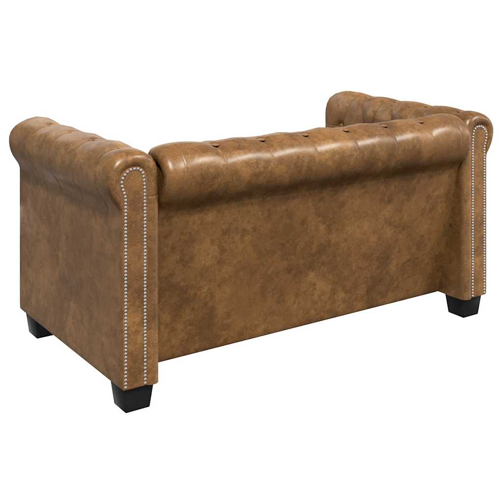 Chesterfield-Sofas 2-Sitzer und 3-Sitzer Braun