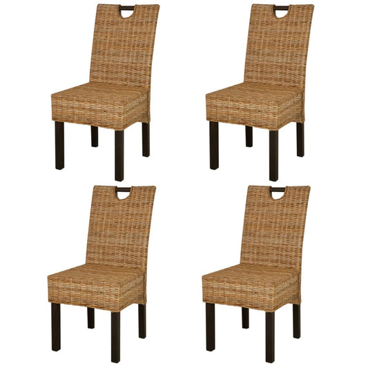 Esszimmerstuhl 4 Stk. Kubu-Rattan Mangoholz