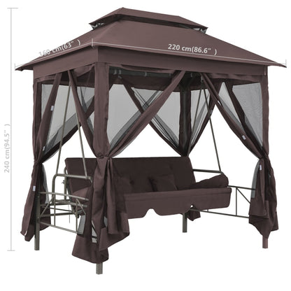 Pavillon Umwandelbare Schaukelbank Kaffeebraun
