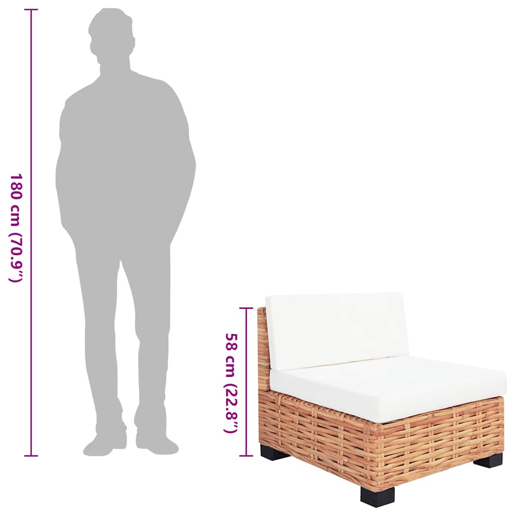 Sofagarnitur 27-tlg. Natürliches Rattan