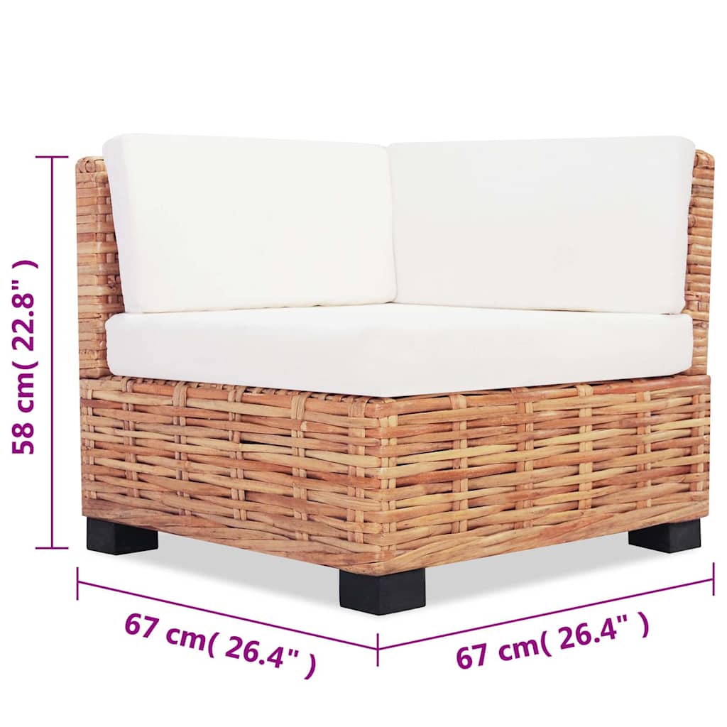 Sofagarnitur 27-tlg. Natürliches Rattan