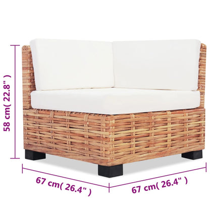 Sofagarnitur 16-tlg. Natürliches Rattan