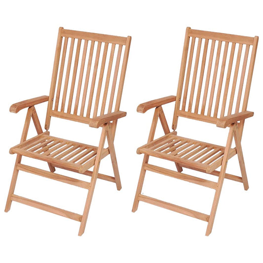 Verstellbare Gartenstühle 2 Stk. Massivholz Teak