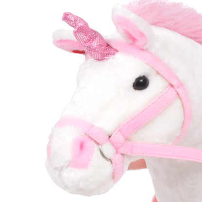 Plüschtier Einhorn Stehend Plüsch Weiß und Rosa XXL