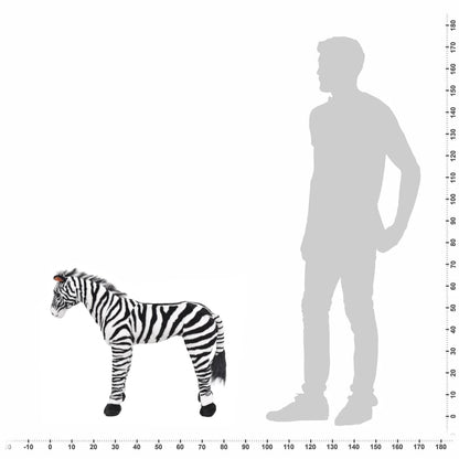 Plüschtier Zebra Stehend Plüsch Schwarz und Weiß XXL