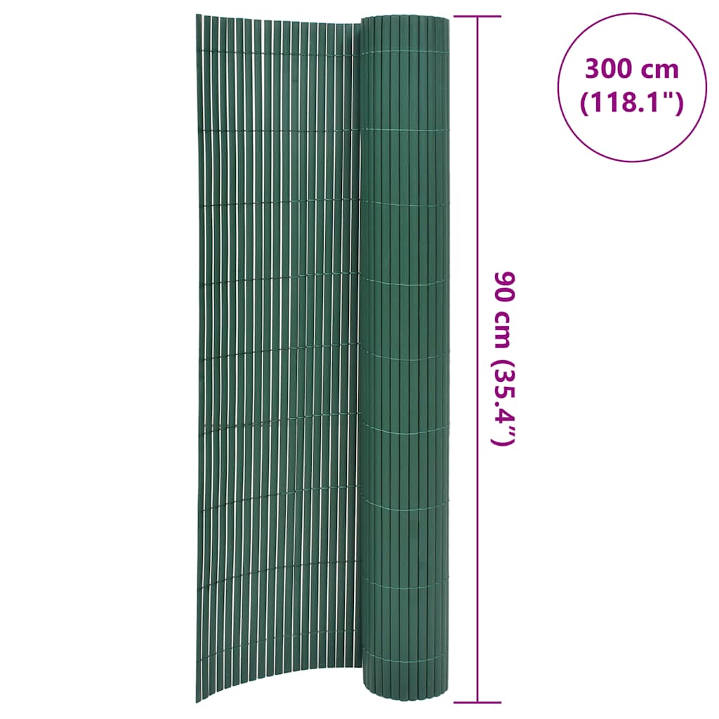 Gartenzaun Doppelseitig PVC 90x300 cm Grün