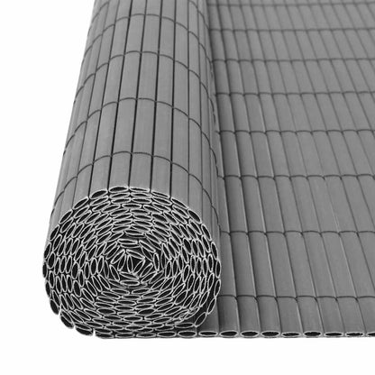 Gartenzaun Doppelseitig PVC 90 x 500 cm Grau