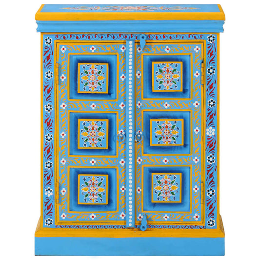 Sideboard Massivholz Mango Türkis Handbemalt