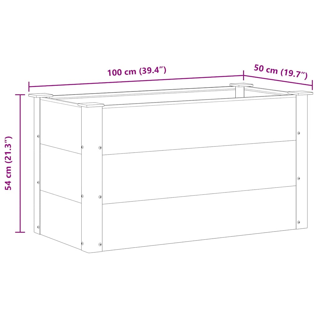 Garten-Hochbeet WPC 100 x 50 x 54 cm Grau