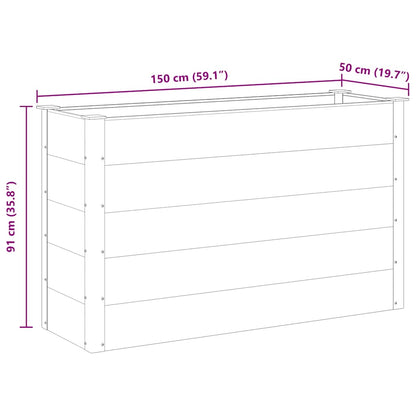 Garten-Hochbeet WPC 150 x 50 x 91 cm Grau